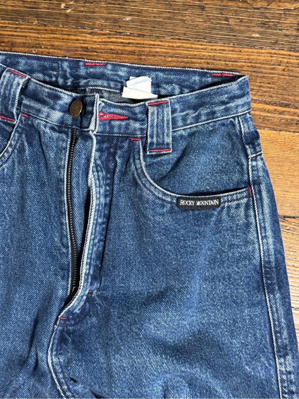 Rocky Mountain Jeans 28/7 x 32 Vintage Blue Rockies Bareback High Rise Mom Jeans